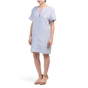 Theory Slit Front Linen Shift Dress - S